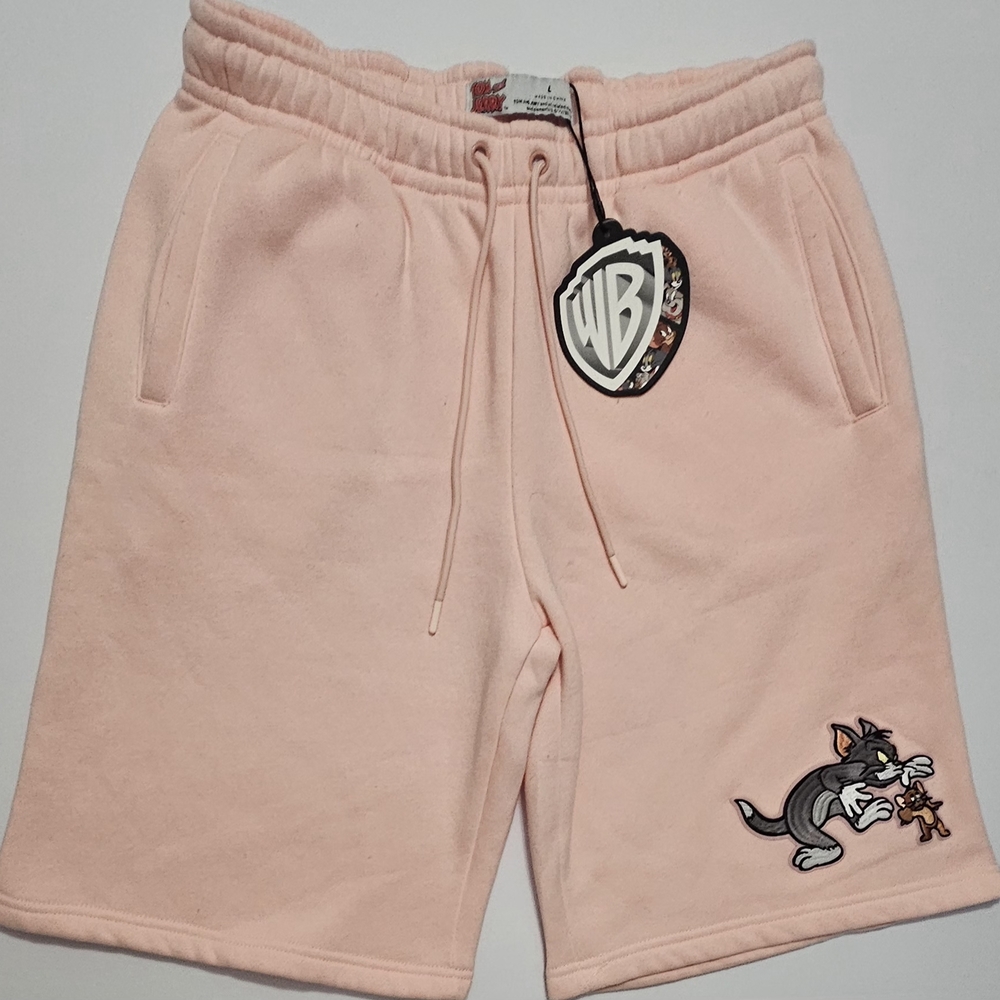 Warner Bros. Tom and Jerry Cotton Shorts Unisex Pale Pink Adult Large